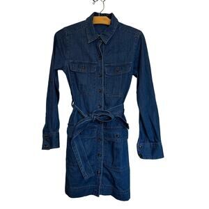 Banana Republic Heritage Expedition Shirt Dress Utility Denim Long Sleeve XS